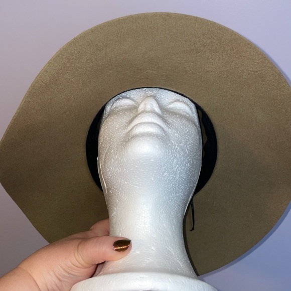 Free People Felted Tan Wool Wide Brim Cowboy Hat OS main image 5